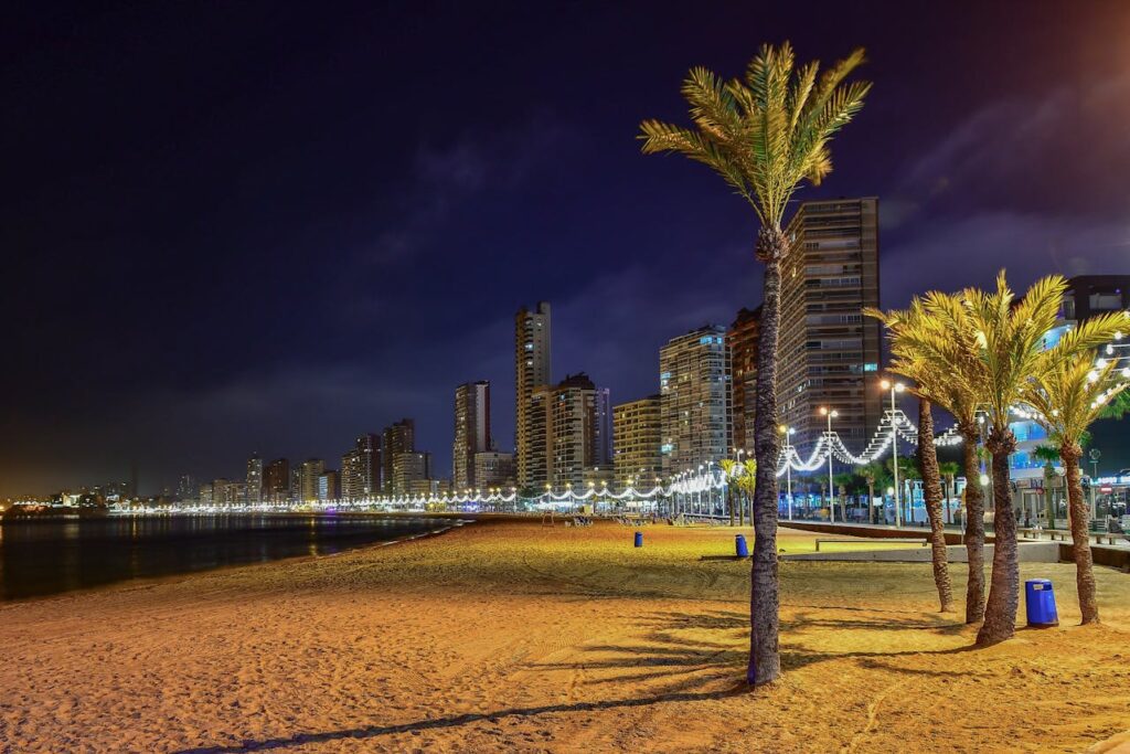 Benidorm - Playa de Levante, a lively and spacious beach that runs over 2 kilometers along the city’s eastern edge
