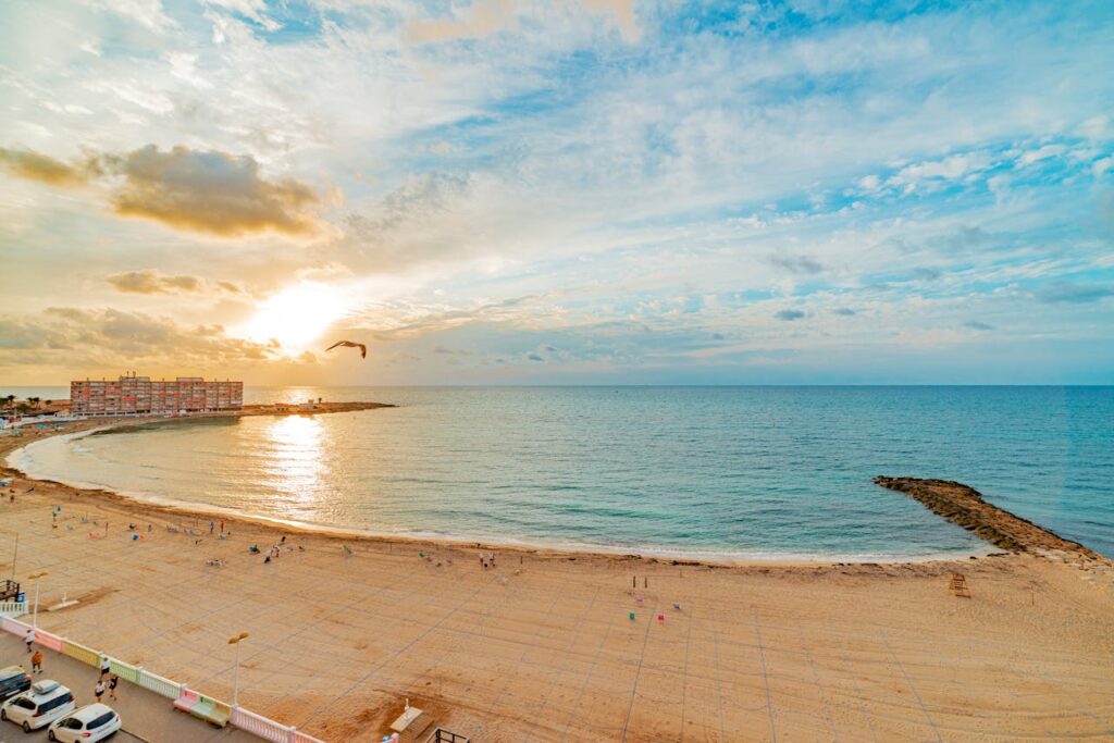 beautifull beach of terrevieja Playa de la Mata
