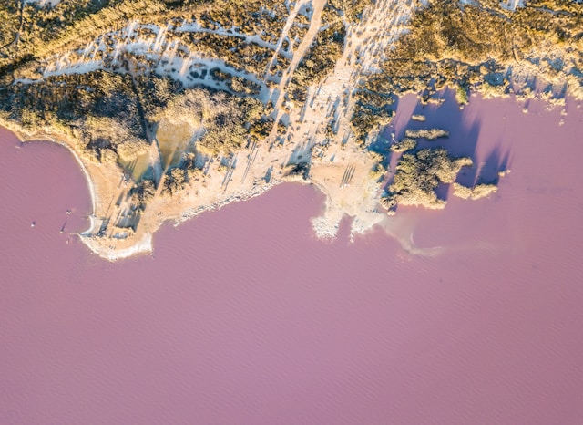 Top view of the salt lakes of Torrevieja